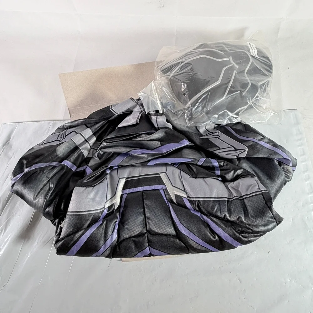Marvel Black Panther Costume Kids Medium 8 Padded Jumpsuit Mask Jazwares